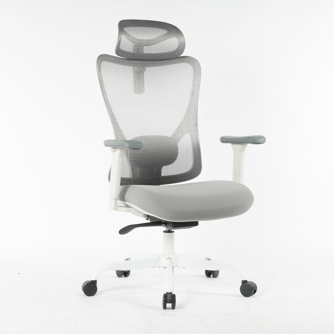 9018 Series Ergonomic Office Chair with Foam Seat in grey, angled front view