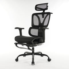 Ergonomic Office Chair Black Mesh with footset