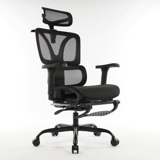 Ergonomic Office Chair Black Mesh with footset