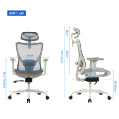 Premium Ergonomic Office Chair Grey Mesh