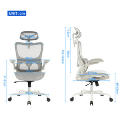 High Back Ergonomic Office Chair Grey Mesh