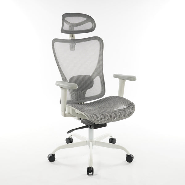 9018 Series Ergonomic Mesh Office Chair in grey, angled front view