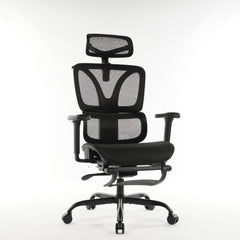 Ergonomic Office Chair Black Mesh with footset