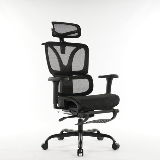 Ergonomic Office Chair Black Mesh with footset