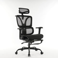 Ergonomic Office Chair Black Mesh with footset