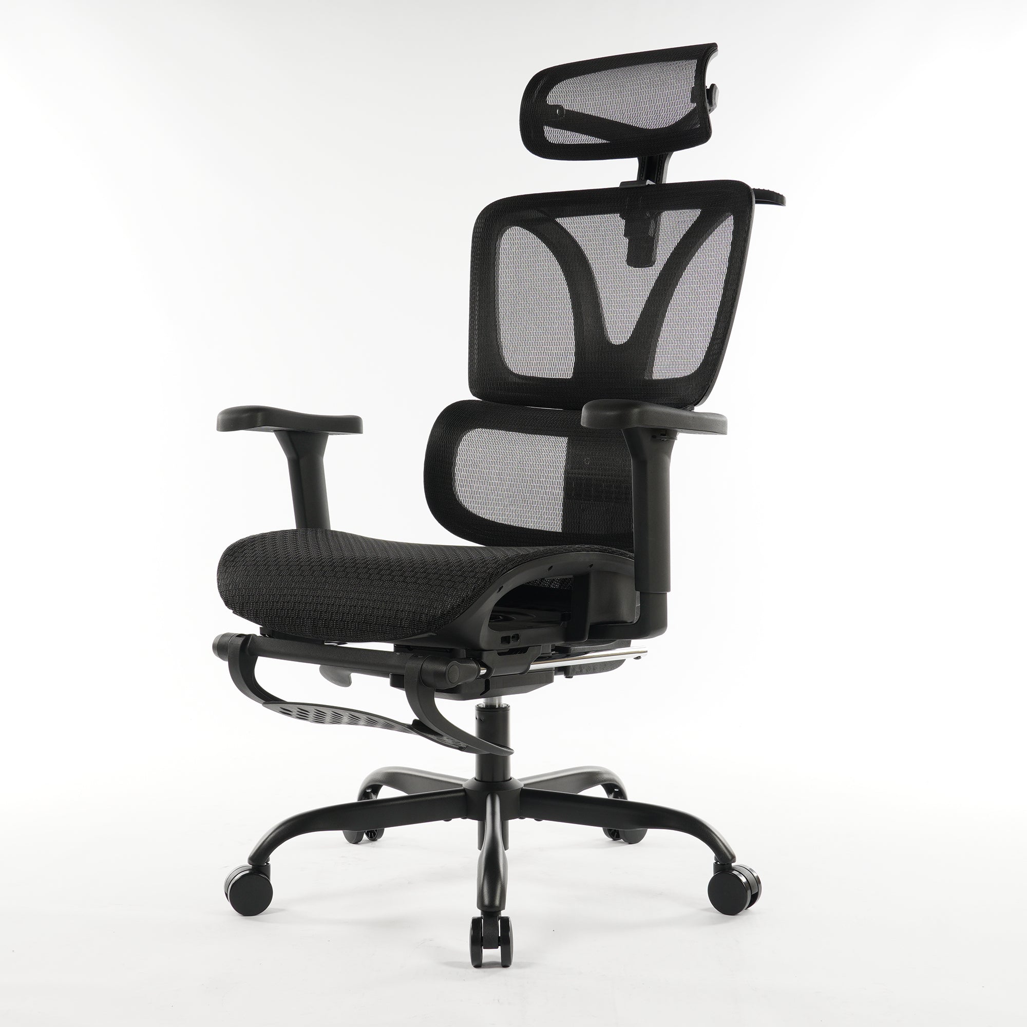 Ergonomic Office Chair Black Mesh with footset