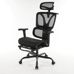 Ergonomic Office Chair Black Mesh with footset