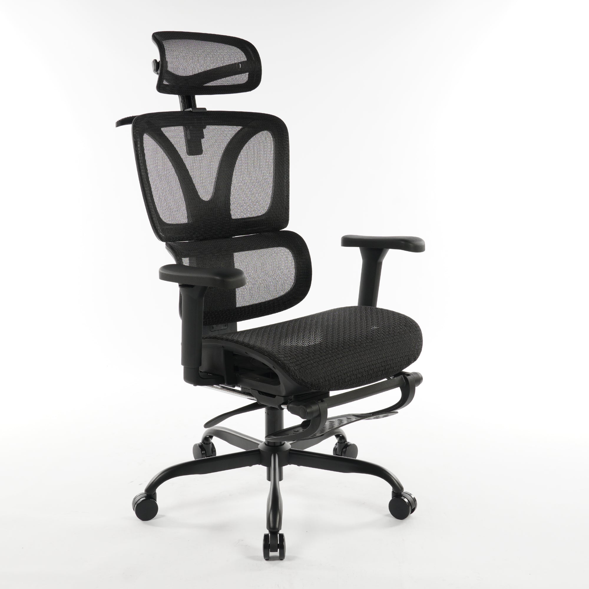 Ergonomic Office Chair Black Mesh with footset