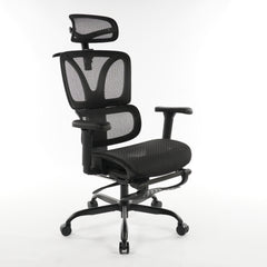 Ergonomic Office Chair Black Mesh with footset