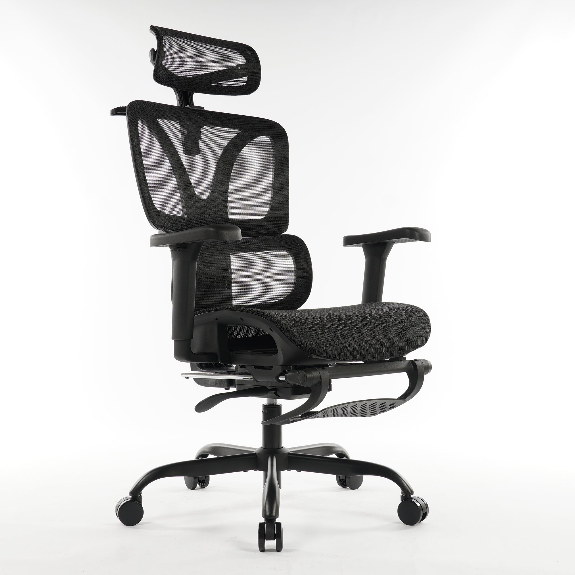 Ergonomic Office Chair Black Mesh with footset