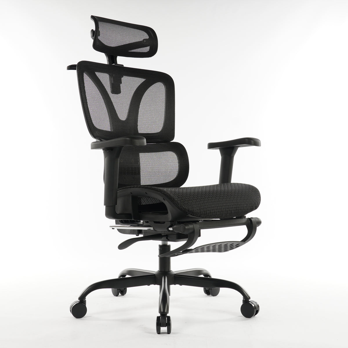Ergonomic Office Chair Black Mesh with footset