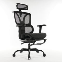 Ergonomic Office Chair Black Mesh with footset