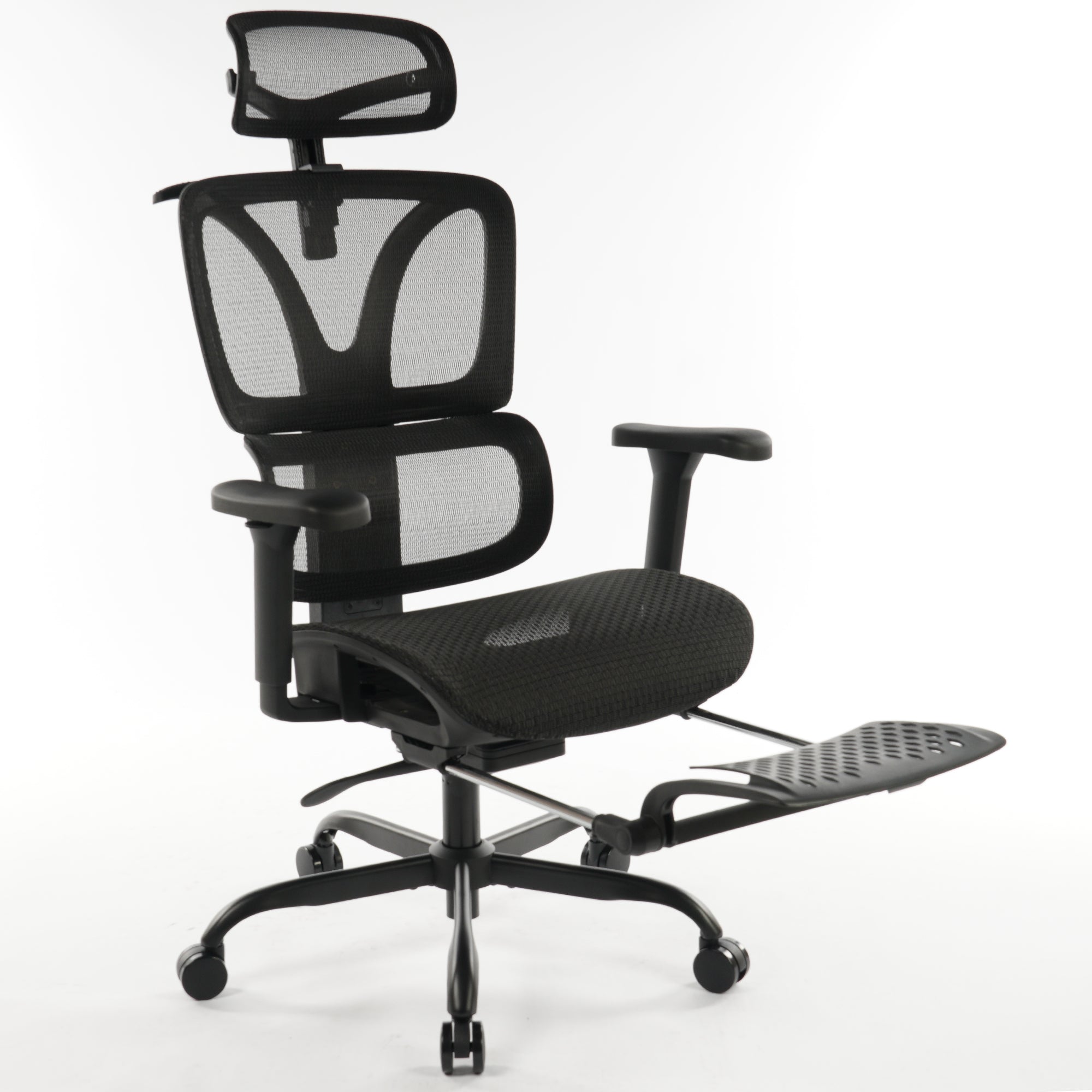 Ergonomic Office Chair Black Mesh with footset