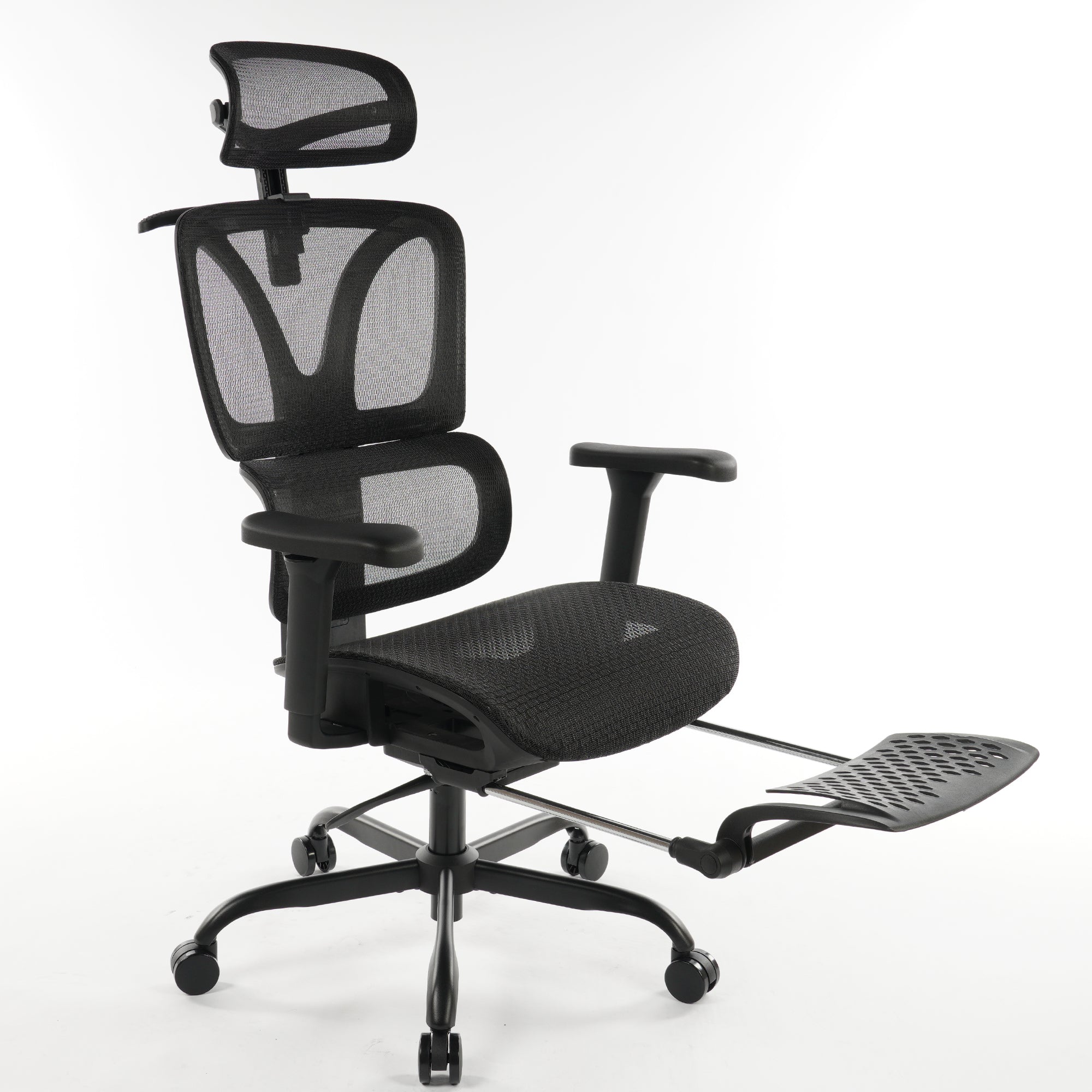 Ergonomic Office Chair Black Mesh with footset