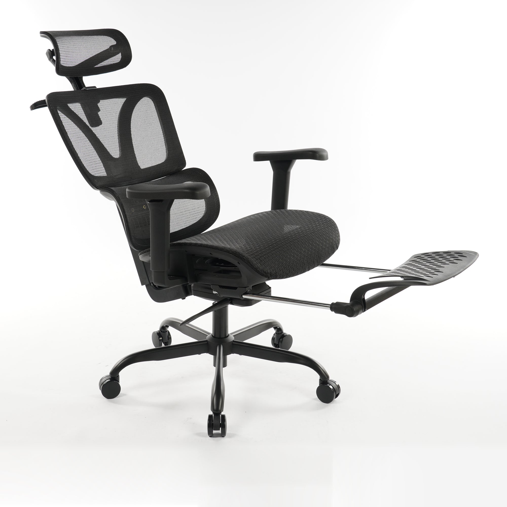 Ergonomic Office Chair Black Mesh with footset