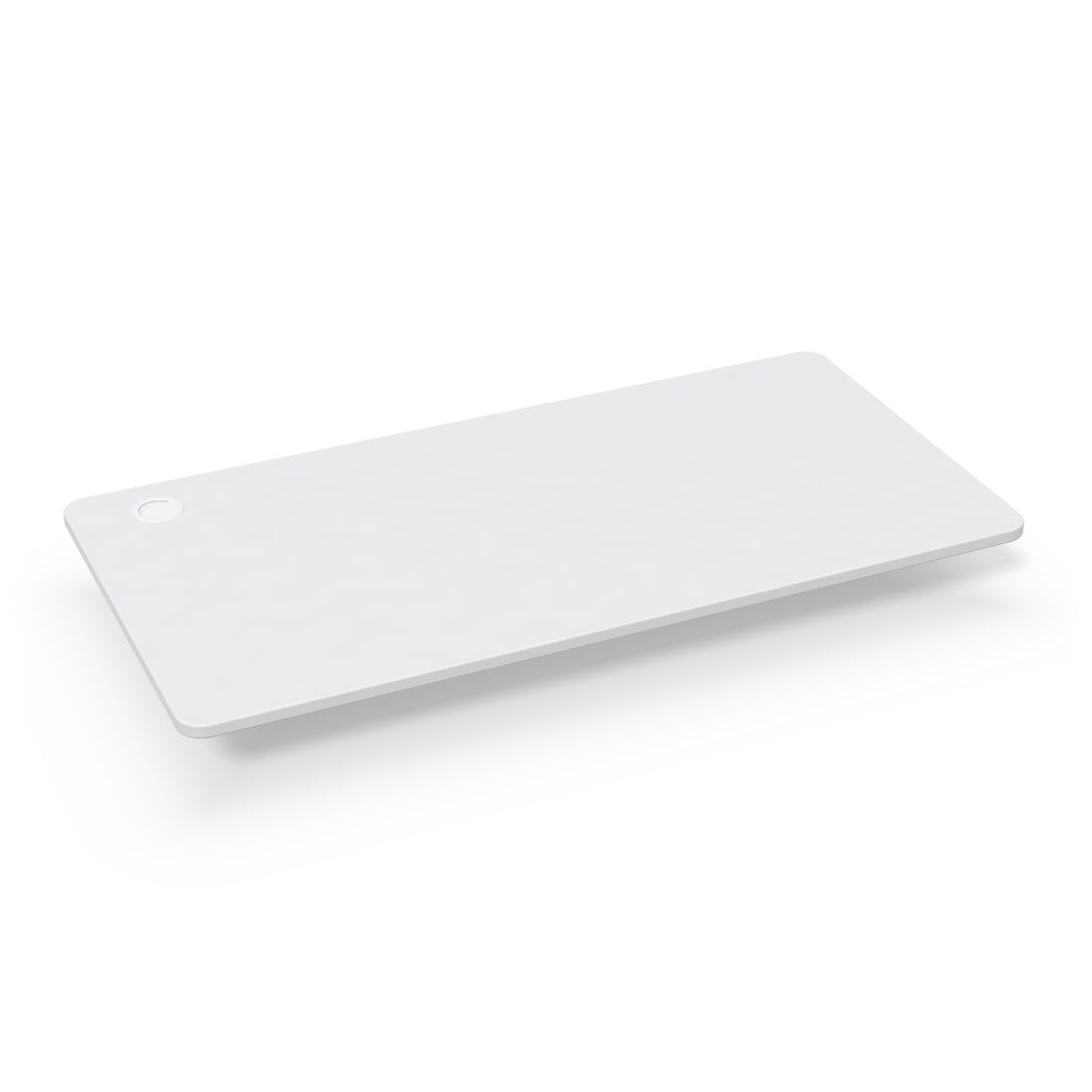 White desktop board, angled view